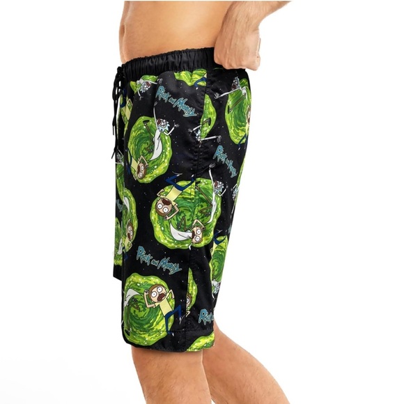 Rick & Morty | Men's Mesh Lined Swimming Trunks with Elastic Waistband size L - Picture 2 of 8